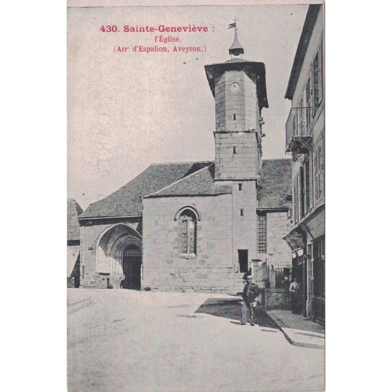 SAINTE-GENEVIEVE - L'EGLISE - ARRONDISSEMENT D'ESPALION - CARTE NEUVE.