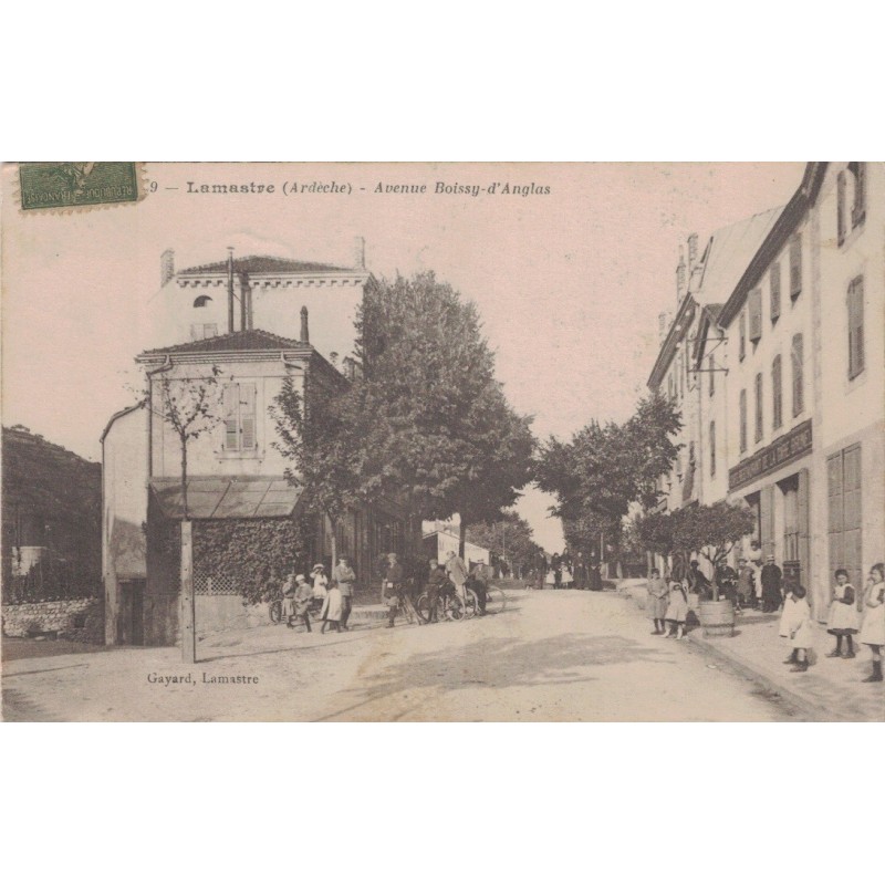 LAMASTRE -  AVENUE BOISSY D'ANGLAS - ANIMATION - CARTE DATEE DE 1915.
