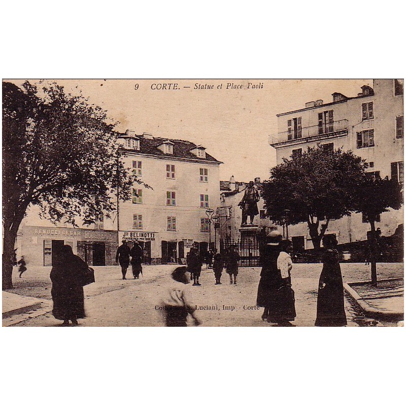 CORTE - STATUE ET PLACE PAOLI - ANIMATION.