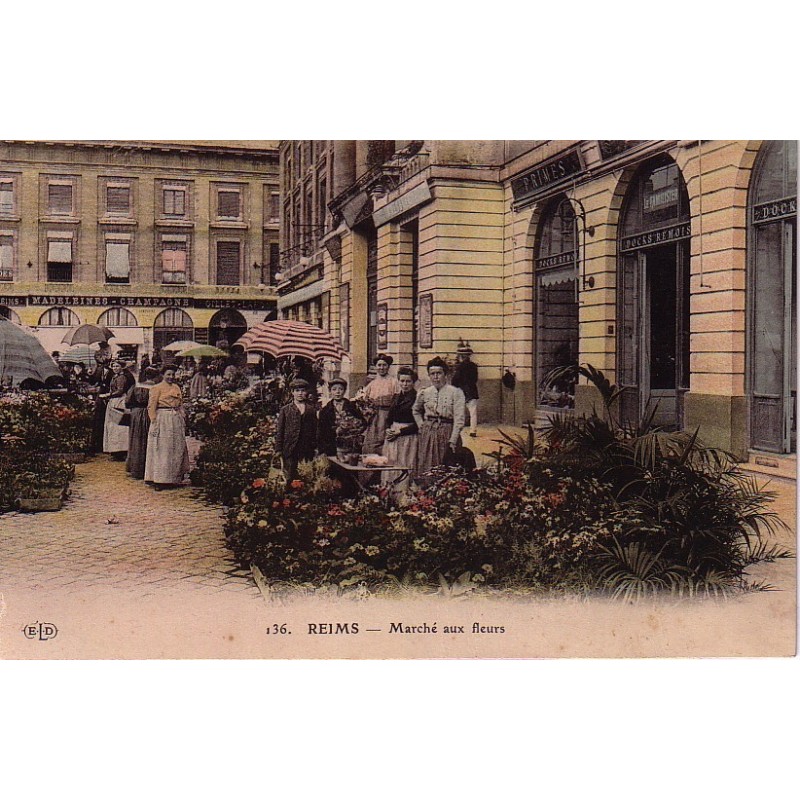 REIMS - MARCHE AUX FLEURS - CARTE POSTALE NEUVE.