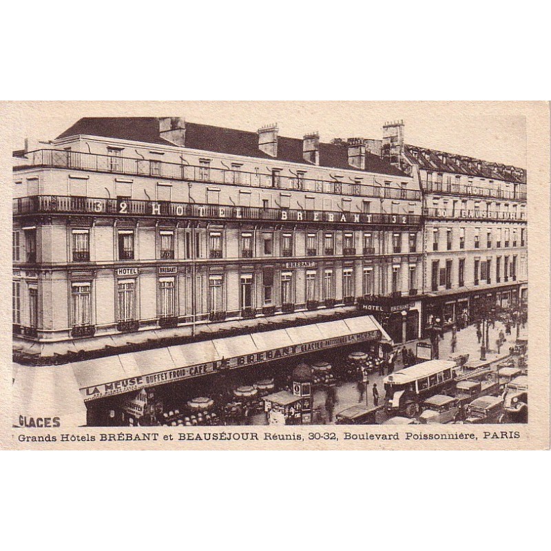 PARIS - GRANDS HOTELS BREBANT ET BEAUSEJOUR REUNIS - BOULEVARD POISSONNIERE.
