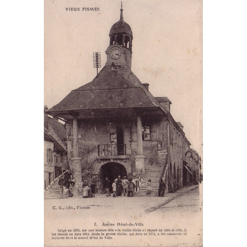 FISMES - VIEUX FISMES - ACIEN HOTEL DE VILLE - CARTE NEUVE.