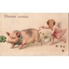 BONNE ANNEE - CARTE GAUFREE - ILLUSTRATION COCHON.