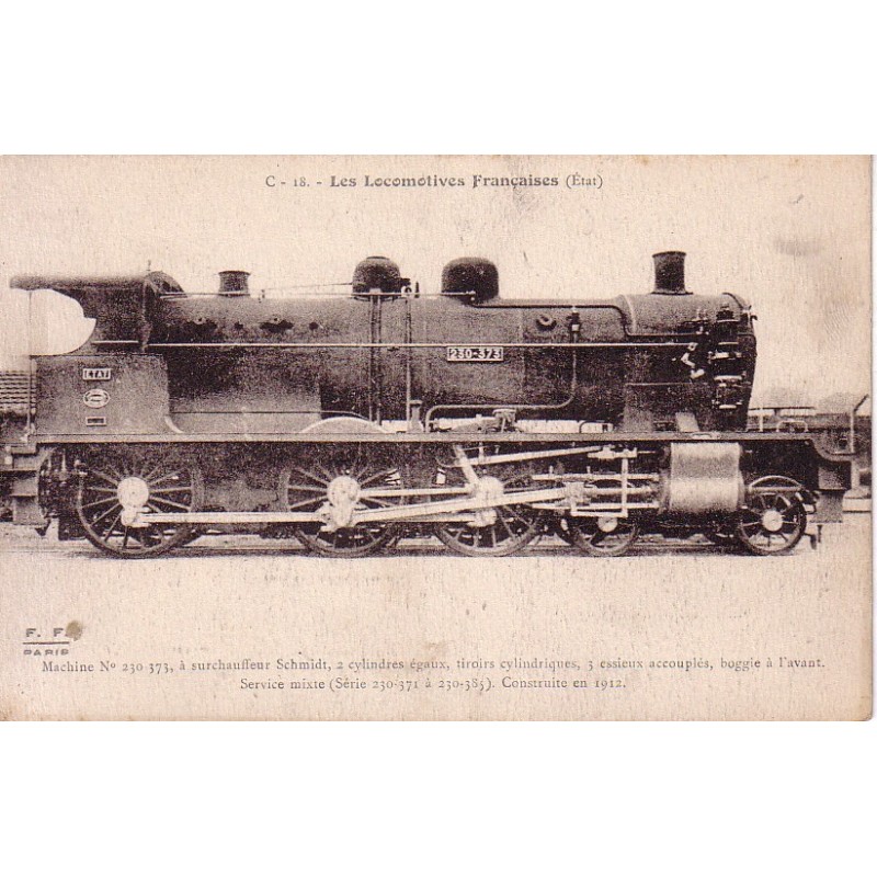 LES LOCOMOTIVES FRANCAISES - MACHINE 230 373 - CONSTRUITE EN 1912.