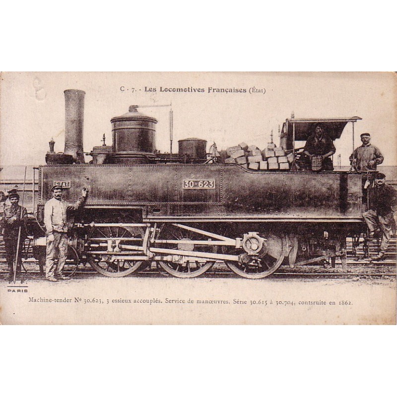 LES LOCOMOTIVES FRANCAISES - MACHINE 030-623 - CONSTRUITE EN 1862.