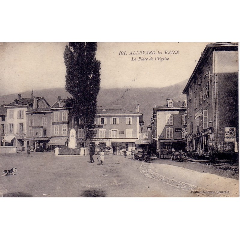 ALLEVARD LES BAINS - LA PLACE DE L'EGLISE - CARTE NEUVE.