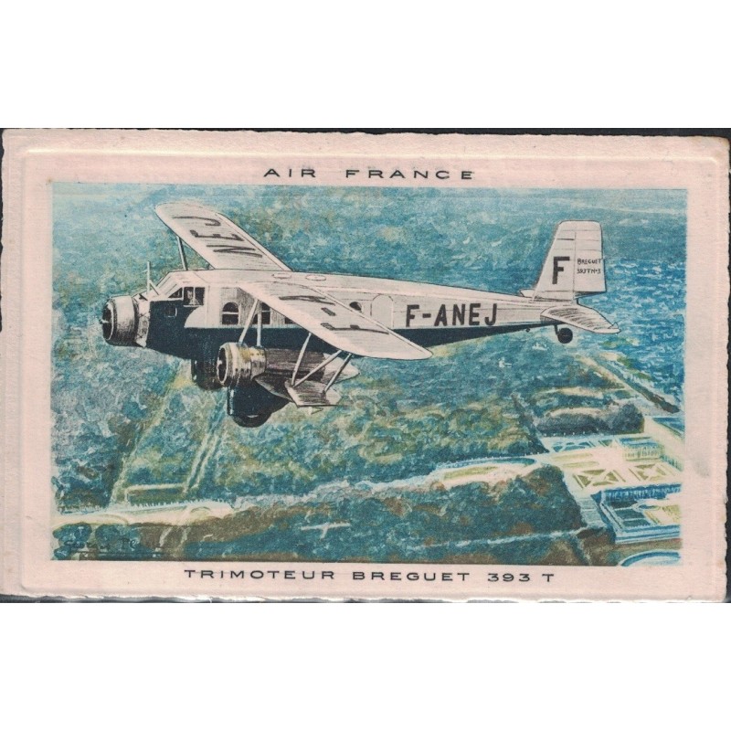 AIR FRANCE - TRIMOTEUR BREGUET 393T - AQUARELLE DE G.PLASSE.