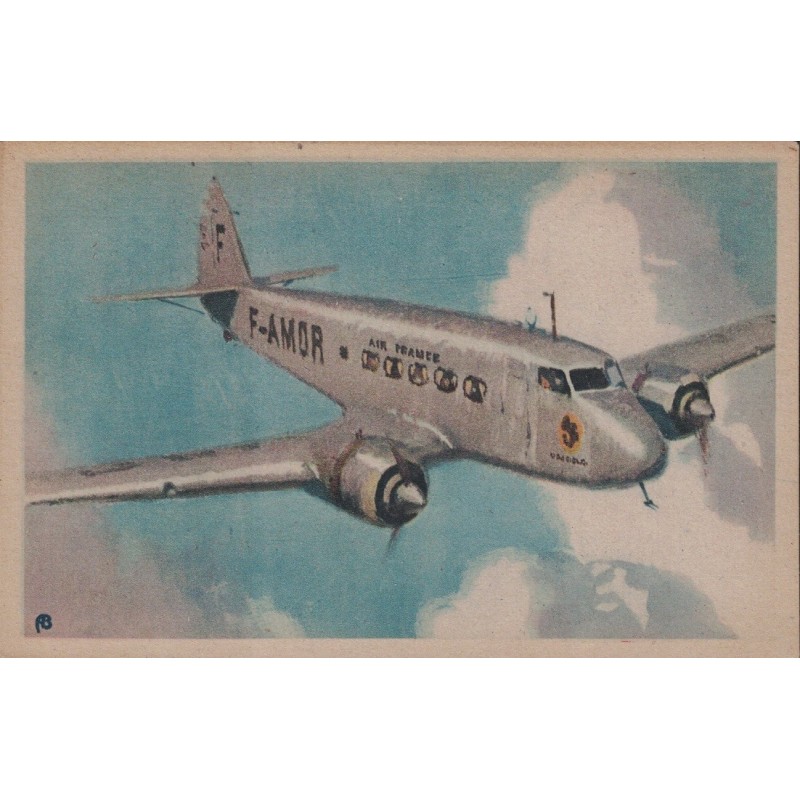 AIR FRANCE - EN VOL - FARMAN 390 - ILLUSTRATEUR ALBERT BRENET.