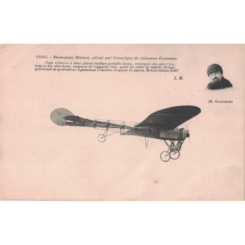 MONOPLAN BLERIOT - PILOTE PAR L'ENSEIGNE DE VAISSEAU CONNEAU.