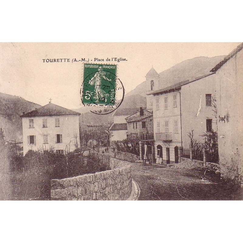 TOURETTE - PLACE DE L'EGLISE - CARTE DATEE DE 1912.