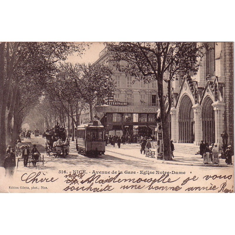 NICE - AVENUE DE LA GARE - EGLISE NOTRE-DAME.