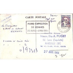 MARSEILLE - HUILE D'OLIVE  VIERGE PUGET . CARTE PUBLICITAIRE