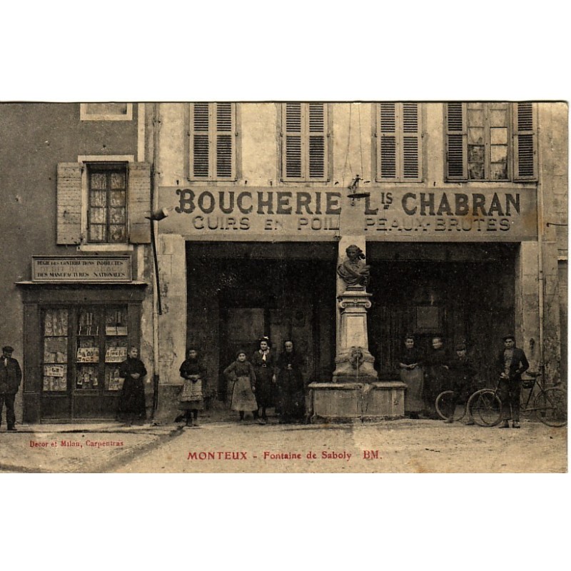 MONTEUX -BOUCHERIE CHABRAN ET FONTAINE DE SABOLY - RARE.