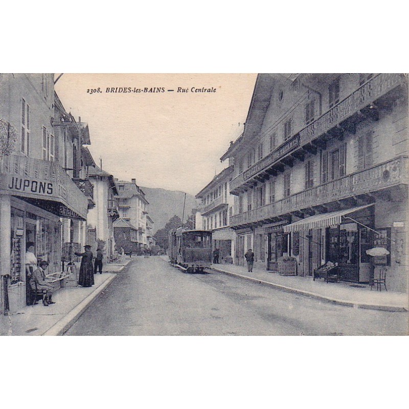 BRIDES-LES-BAINS - RUE CENTRALE - CARTE DATEE DE 1927.