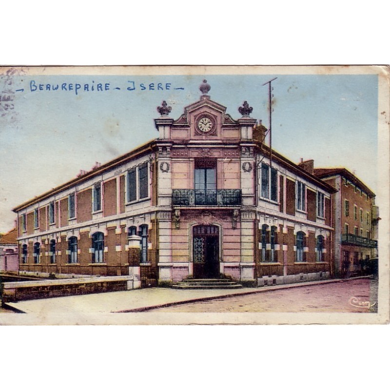 BEAUREPAIRE - L'ECOLE DE FILLES - CARTE AVEC TEXTE.