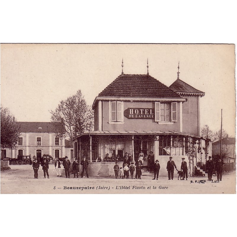 BEAUREPAIRE - L'HOTEL FLAVIN ET LA GARE.