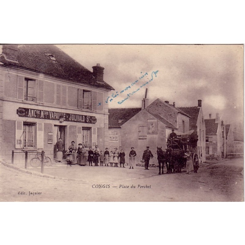 SEINE ET MARNE - CONGIS - PLACE DU PERCHET - EPICERIE MERCERIE VAPAILLE-JOLIVALD.