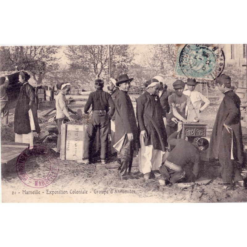 MARSEILLE - EXPOSITION COLONIALE - GROUPE D'ANAMITE.