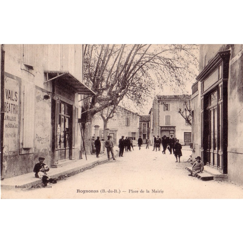 ROGNONAS - PLACE DE LA MAIRIE - CARTE DE 1919.