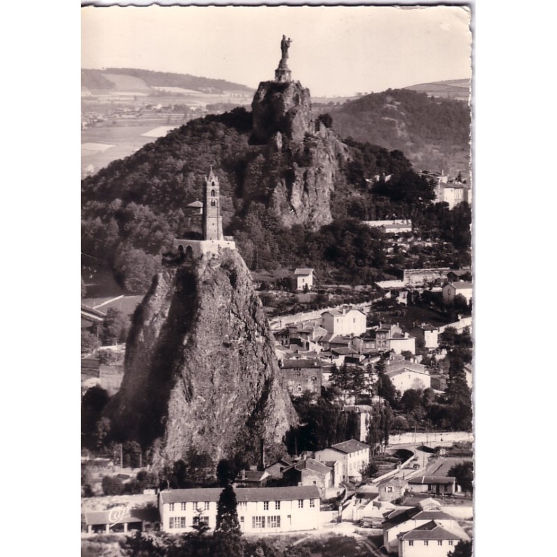 LE PUY - ROCHERS ST MICHEL - STATUE DE ND DE FRANCE - AVEC TEXTE.