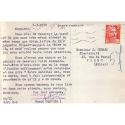 LYON - VILLEURBANNE - CARTE PUBLICITAIRE - USINES OLIVIERS S.A. - CARTE PRIVEE DATEE DE 1952.