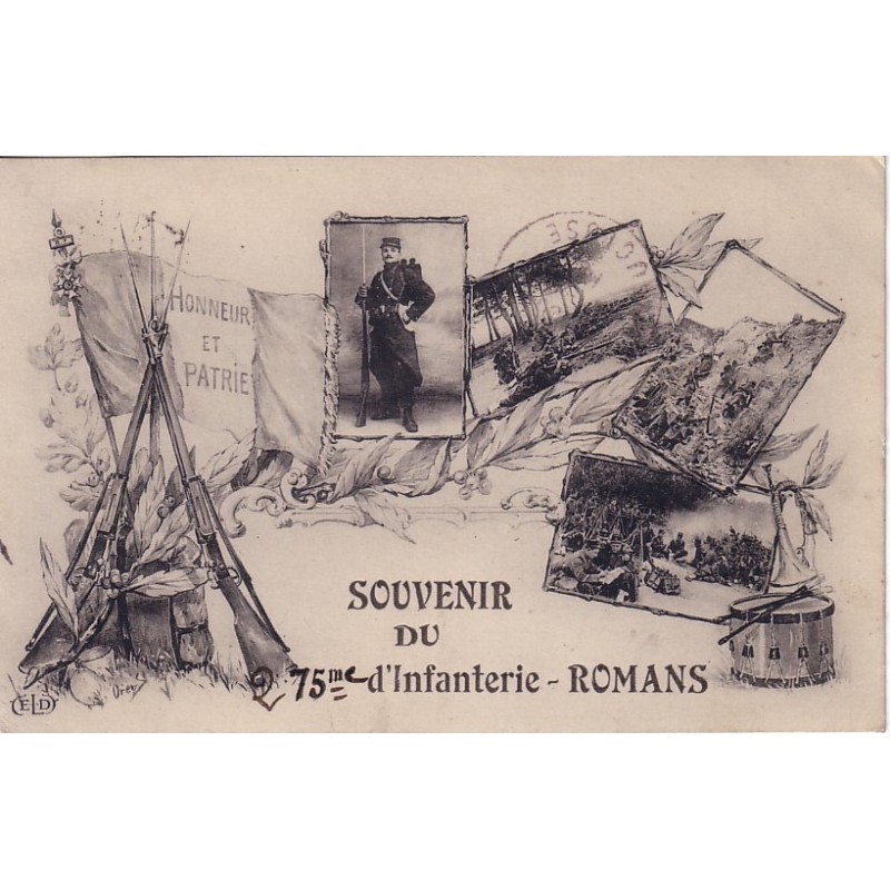 ROMANS - SOUVENIR DU 275me D'INFANTERIE - CARTE DATE DE 1914.