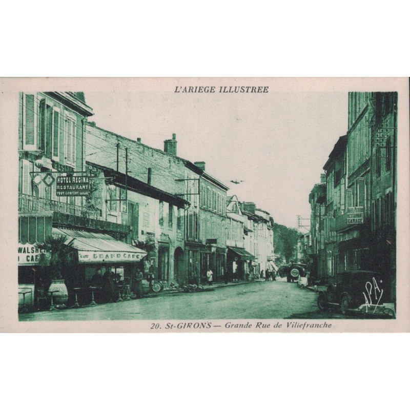 SAINT GIRONS - GRANDE RUE DE VILLEFRANCHE - LA RUE DES COMMERCES - CARTE NEUVE.