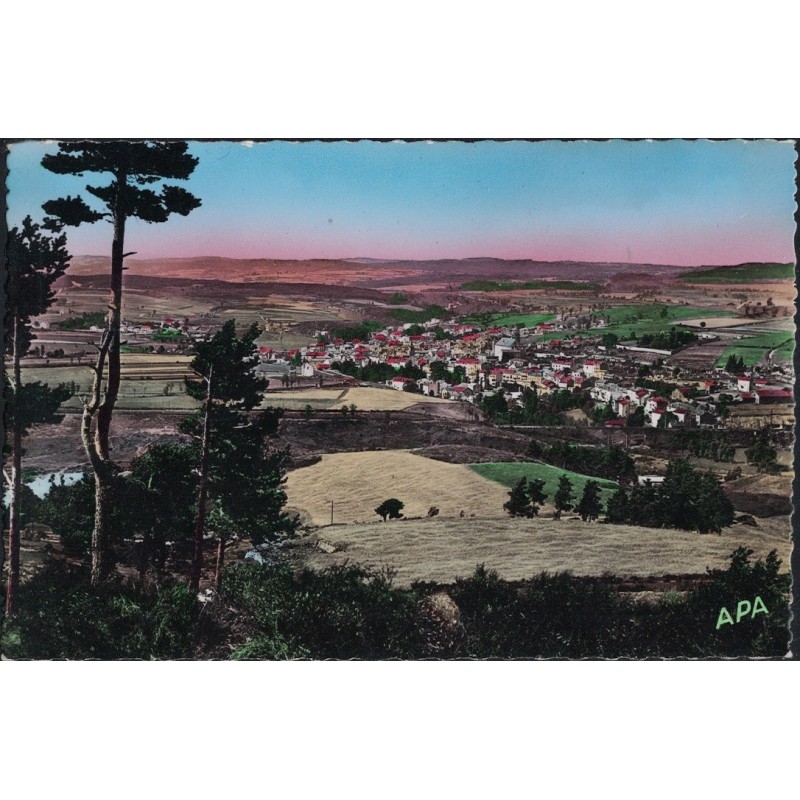 LANGOGNE - VUE GENERALE SUR LA VALLEE DE L'ALLIER - COULEUR - CARTE POSTALE NEUVE.