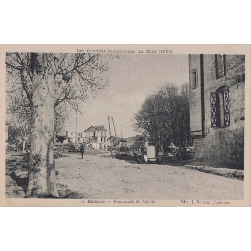 MOISSAC -  PROMENADE DU MOULIN - LES GRANDES INONDATIONS DU MIDI DE 1930 - CARTE POSTALE NEUVE.