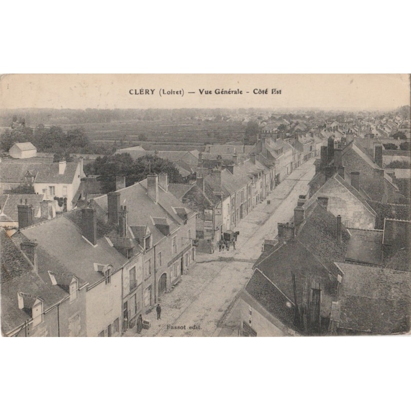 CLERY - VUE GENERALE - COTE EST - CARTE DATE DE 1915.