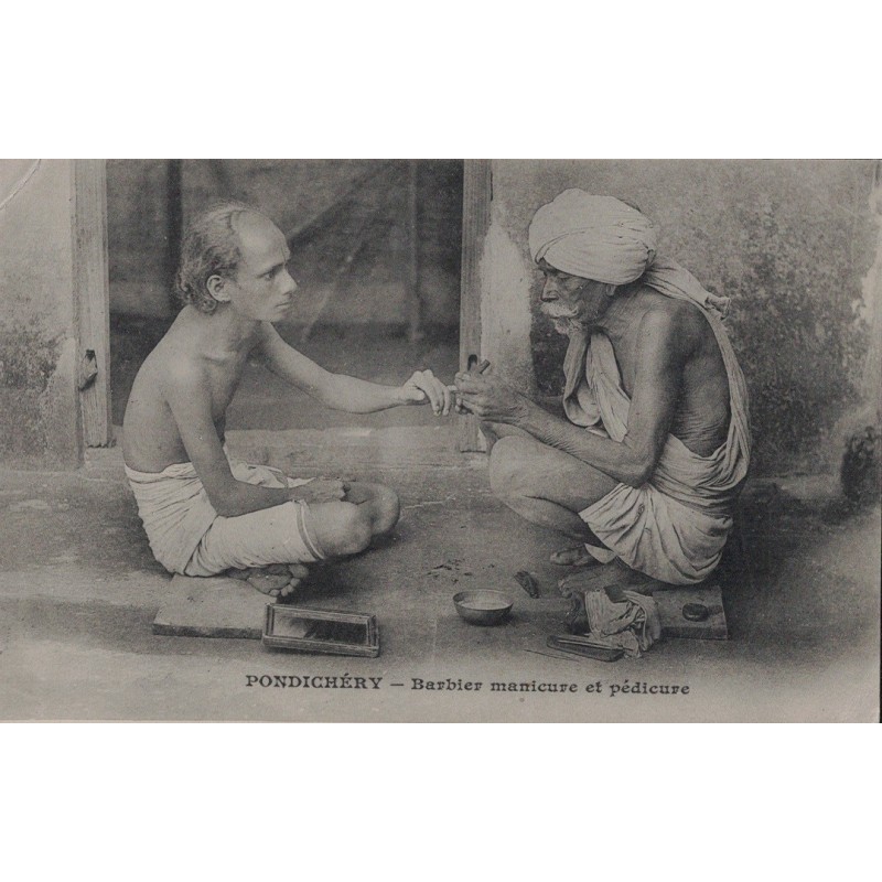 INDE - PONDICHERY -  BARBIER MANUCURE ET PEDICURE - CARTE POSTALE NEUVE DES MESSAGERIES MARITIMES.