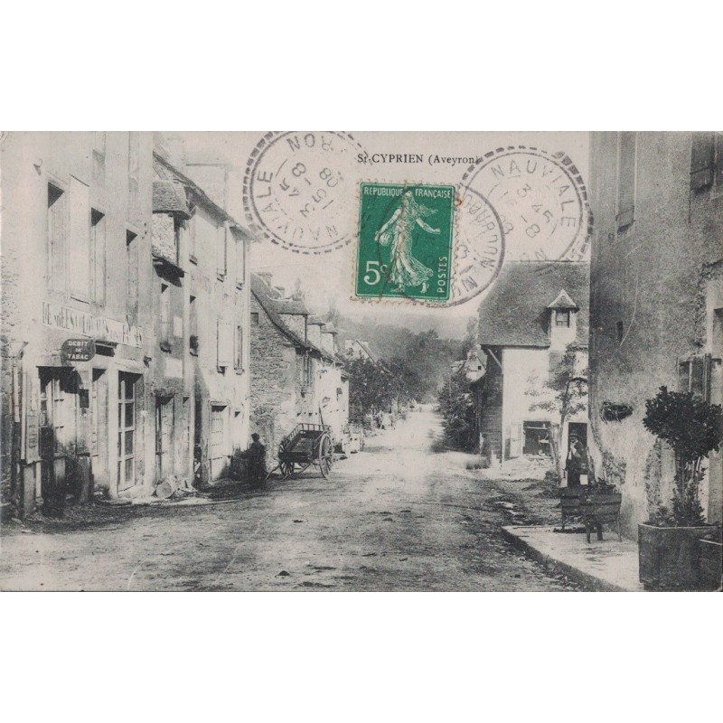 SAINT CYPRIEN - AVEYRON - CARTE POSTALE DATEE DE 1908.