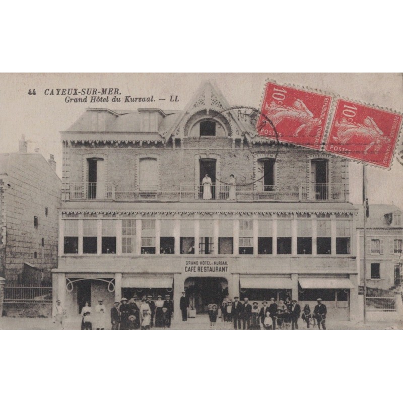 CAYEUX SUR MER - GRAND HOTEL DU KURSAAL -ANIMATION -  CARTE AVEC TEXTE.