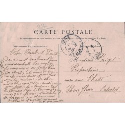 GLOS-MONTFORT - LE BUFFET DE LA GARE - ANIMATION - CARTE DATEE DE 1907 .