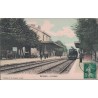 DORMANS - LA GARE - LOCOMOTIVE - ANIMATION - CARTE COLORISEE - AVEC TEXTE.