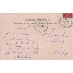 AGEN - LE PONT CANAL ET LE TUNNEL - LOCOMOTIVE - CARTE DATEE DE 1909.