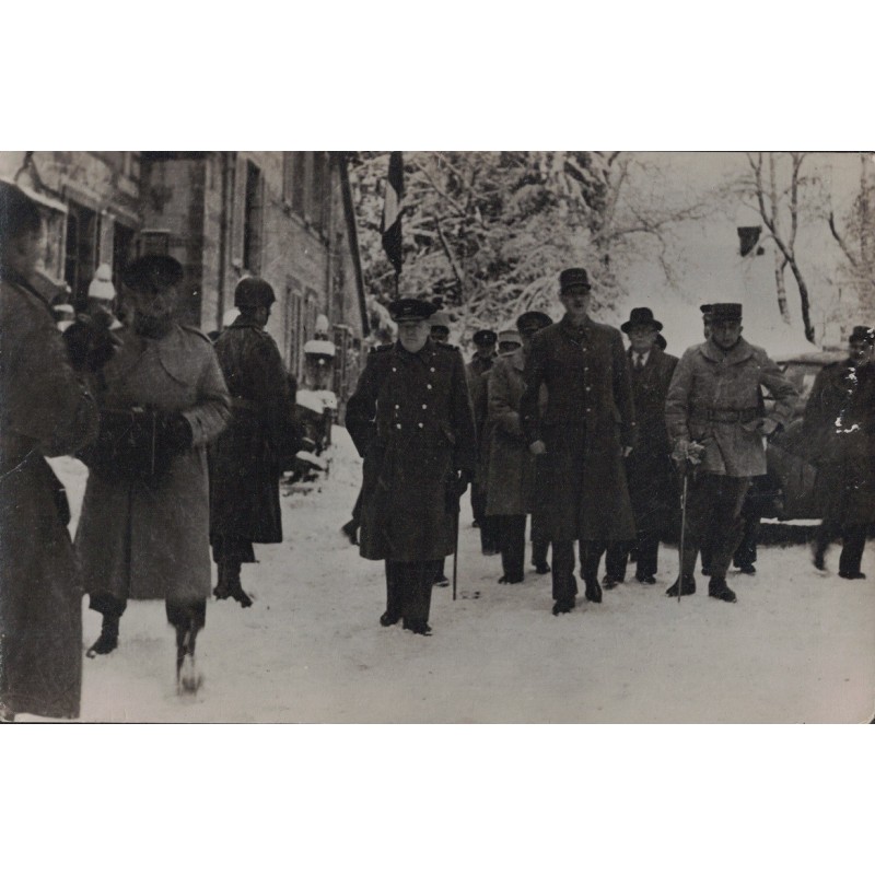 GENERAL DE GAULLE - CHURCHILL - VISITE A L'ARMEE FRANCAISE SUR LE FRONT DES VOSGES - DE SIENNE A BELFORT - NON CIRCULEE.