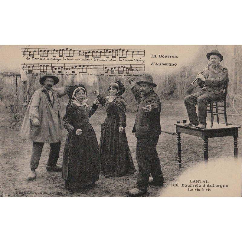 LE CANTAL - BOURREIO D'AUBERGNO - LE VIS A VIS - ANIMATION - CARTE NON CIRCULEE.