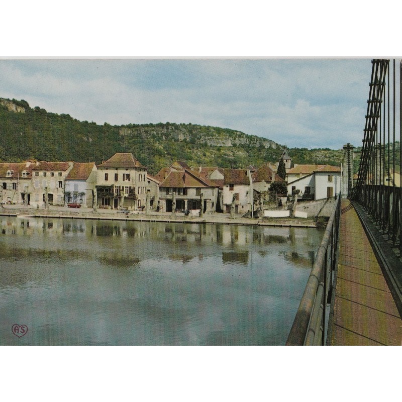 CAJARC - PONT SUSPENDU ET BORDS DU LOT - CARTE NON CIRCULEE.