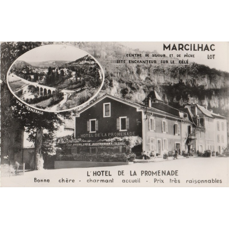 MARCILHAC -L'HOTEL DE LA PROMENADE - CARTE DATEE DE 1959.