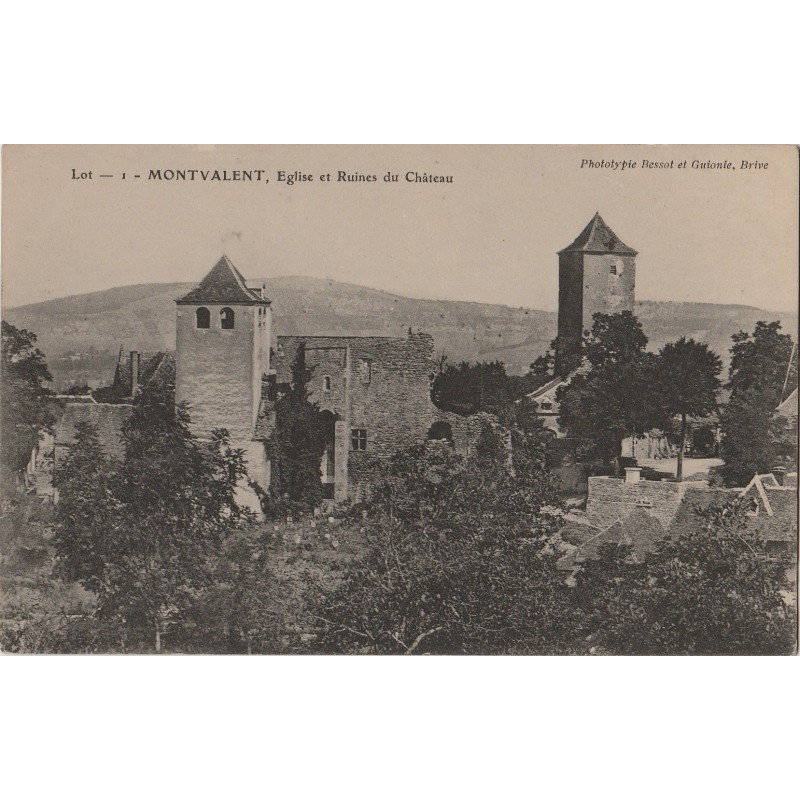 MONTVALENT - EGLISE ET RUINES DU CHATEAU - CARTE NON CIRCULEE.