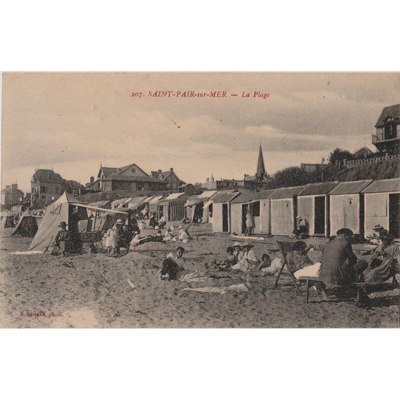 SAINT PAIR SUR MER - LA PLAGE - ANIMATION - CARTE NON CIRCULEE.