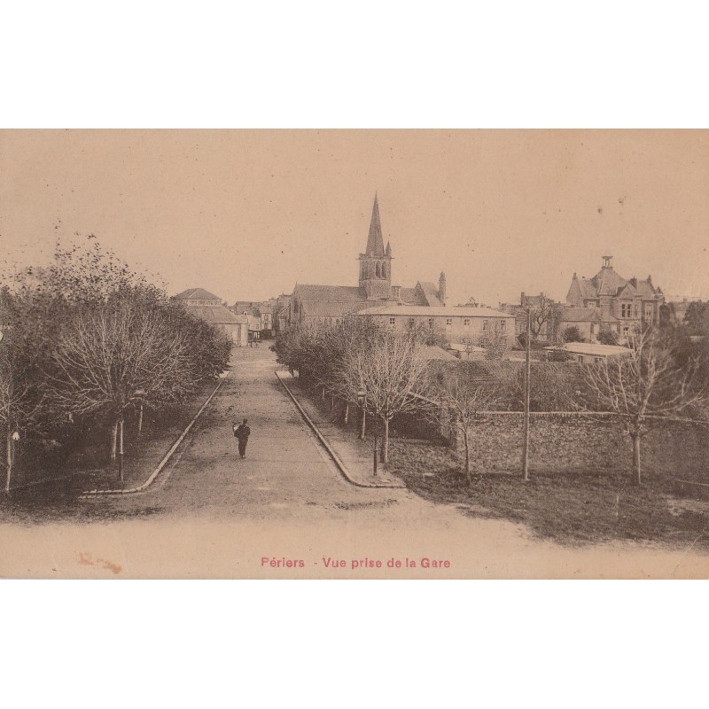 PERIERS -  VUE PRISE DE LA GARE - CARTE NON CIRCULEE.