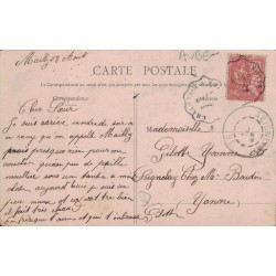 MAILLY LE CAMP - LA GARE - LOCOMOTIVE - ANIMATION -  CARTE AVEC TEXTE DATEE DE 1914.