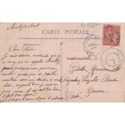 MAILLY LE CAMP - LA GARE - LOCOMOTIVE - ANIMATION -  CARTE AVEC TEXTE DATEE DE 1914.