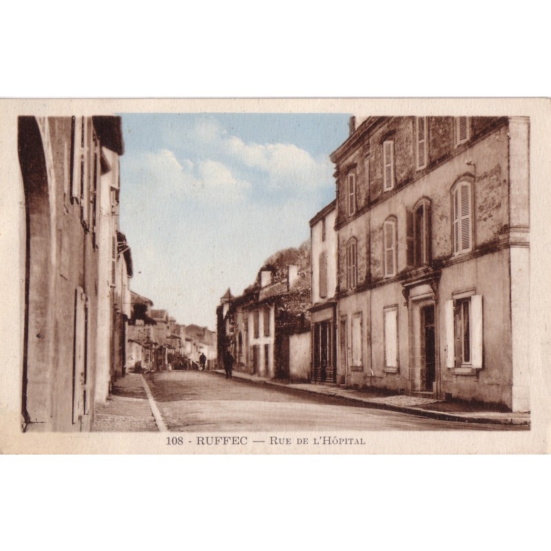 RUFFEC - RUE DE L'HOPITAL - CARTE NON CIRCULEE.