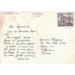 ESPAGNE - LES CANARIES - AMORA- PERIPLE EN AFRIQUE AUSTRALE - 1963/64 - ESCALE LAS PALMAS - COTE 30€ - TACHE.
