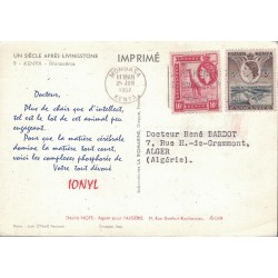 CROISIERE UN SIECLE APRES LIVINGSTONE - N°9 - KENYA - RHINOCEROS - PLASMARINE - IONYL - 1956-1957