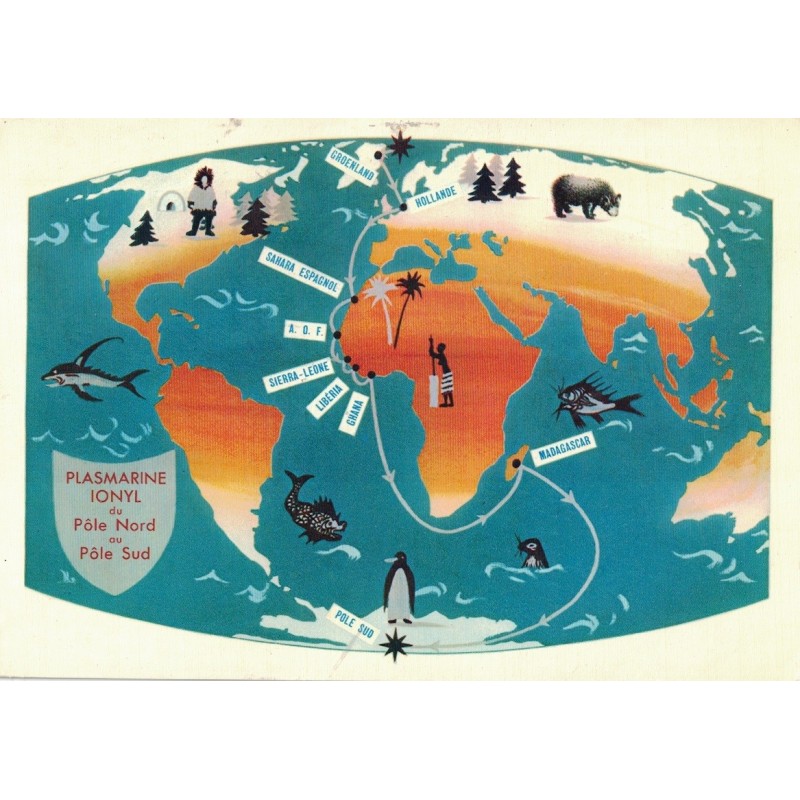 DU POLE NORD AU POLE SUD - N°1 - GROENLAND - PLASMARINE IONYL - 1958-1959.