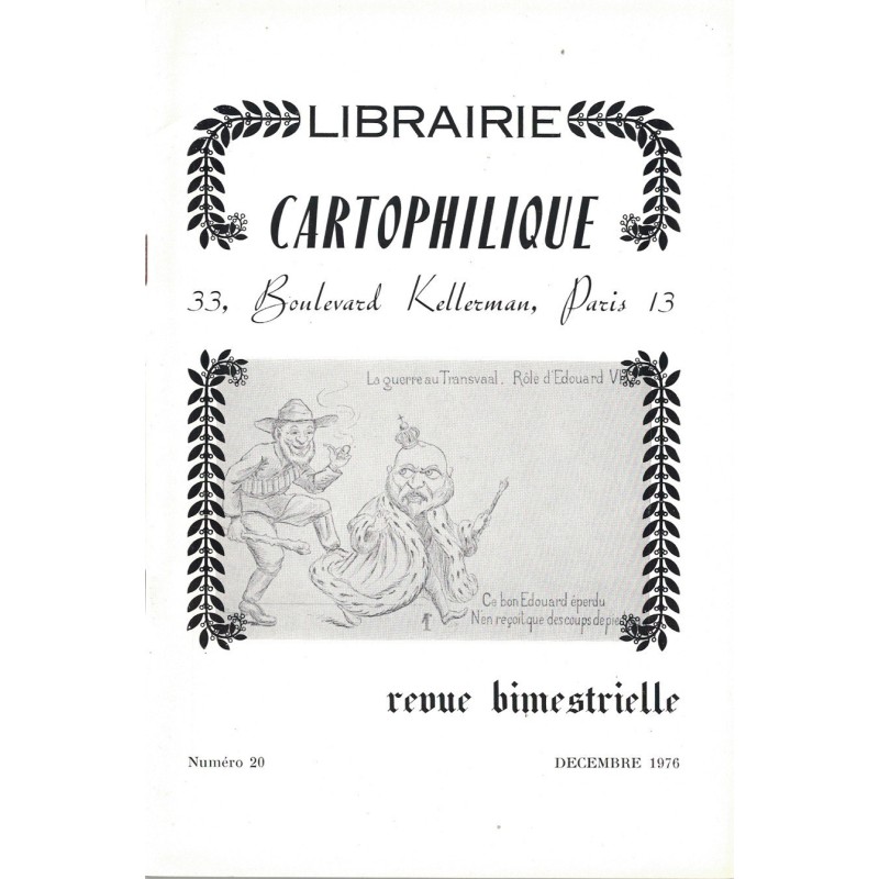 LIBRAIRIE CARTOPHILIQUE - N°20 - 1976.